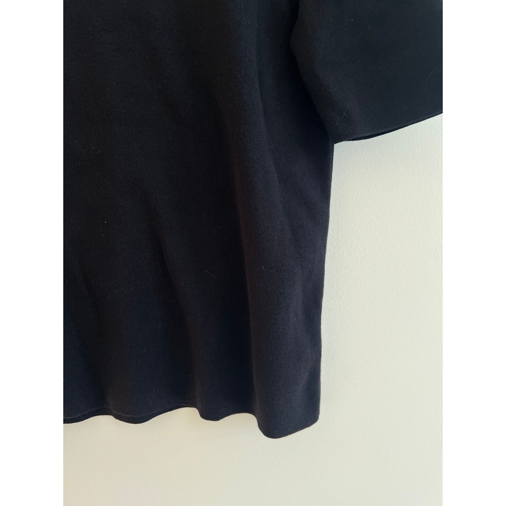 NWT Talbots Black Embellished Beaded Neck Knit Top LP Quiet Luxury Business - Picture 4 of 12